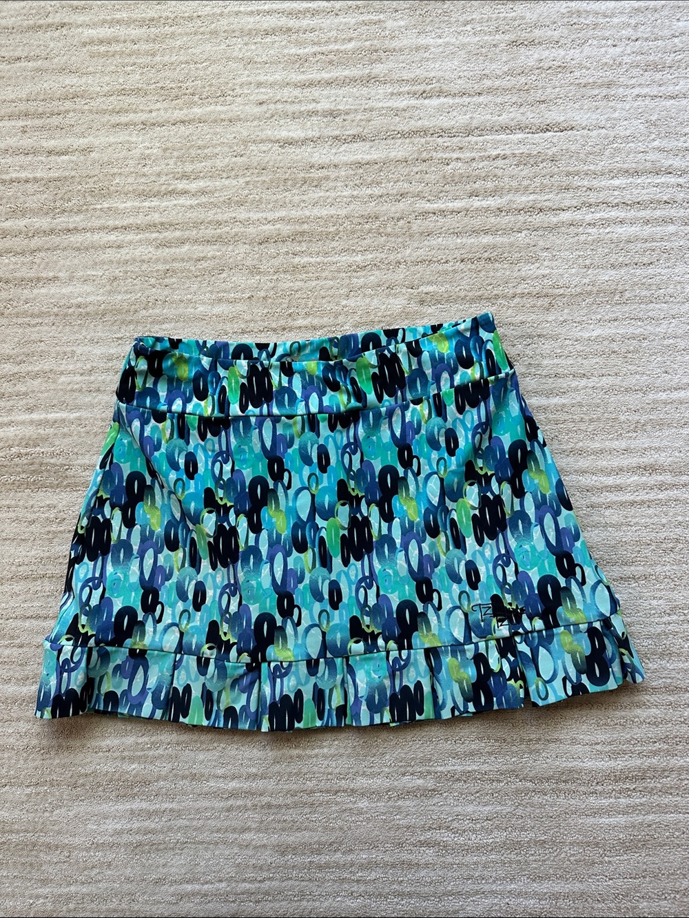 EUC Tzu Tzu Skort | Skirt SAMBA Blue Green Pattern Pleated Hem Size Small